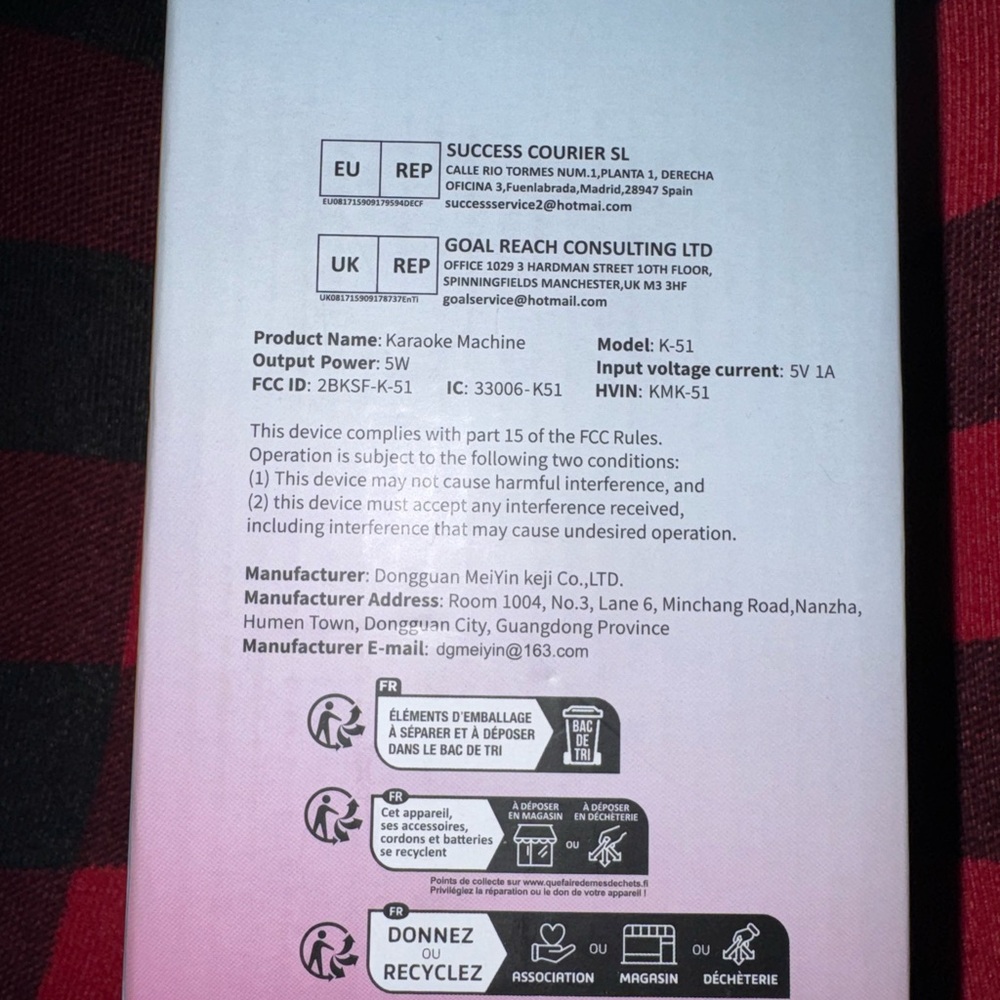 Mini Karaoke Machine Black Design